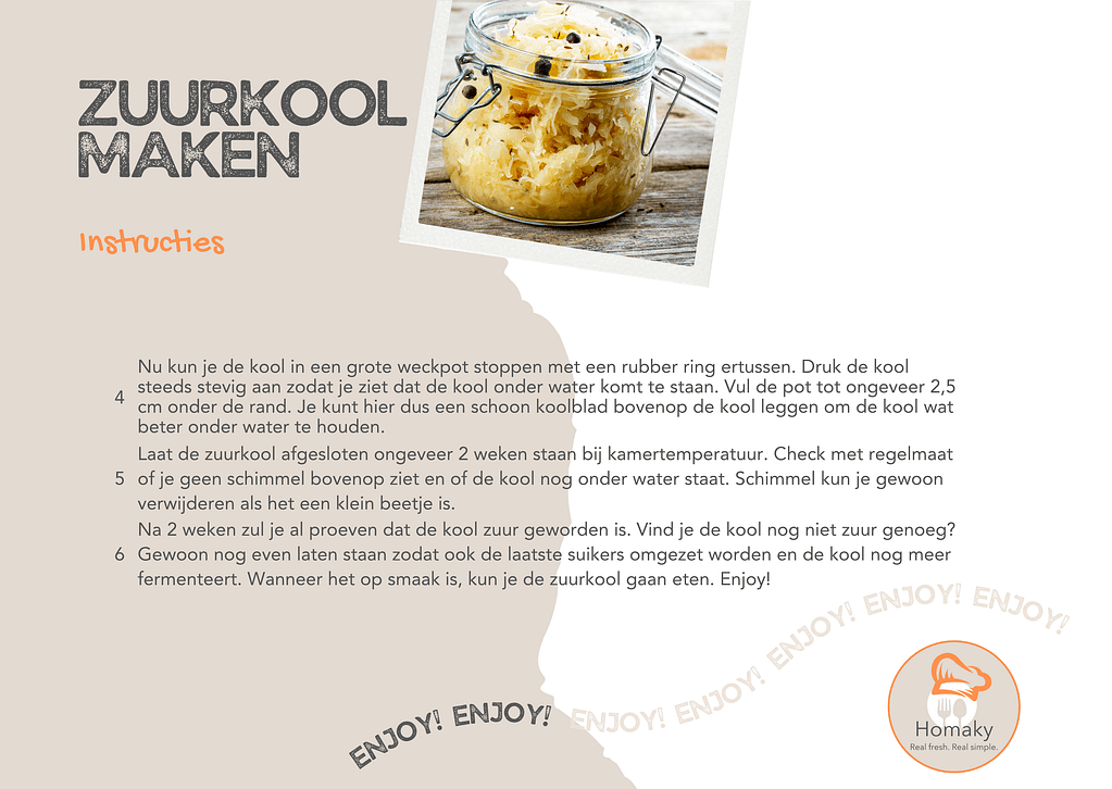 Recept zuurkool, verse zelfgemaakte zuurkool uit eigen keuken | Homaky