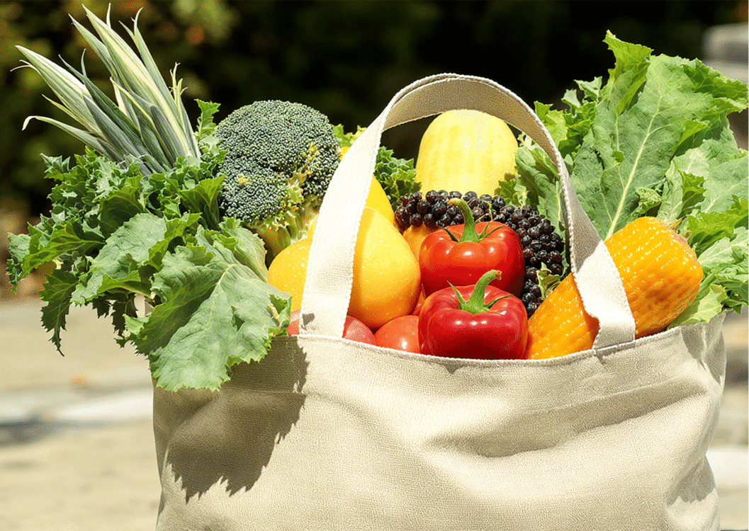 Een tas vol gezonde voeding - Homaky