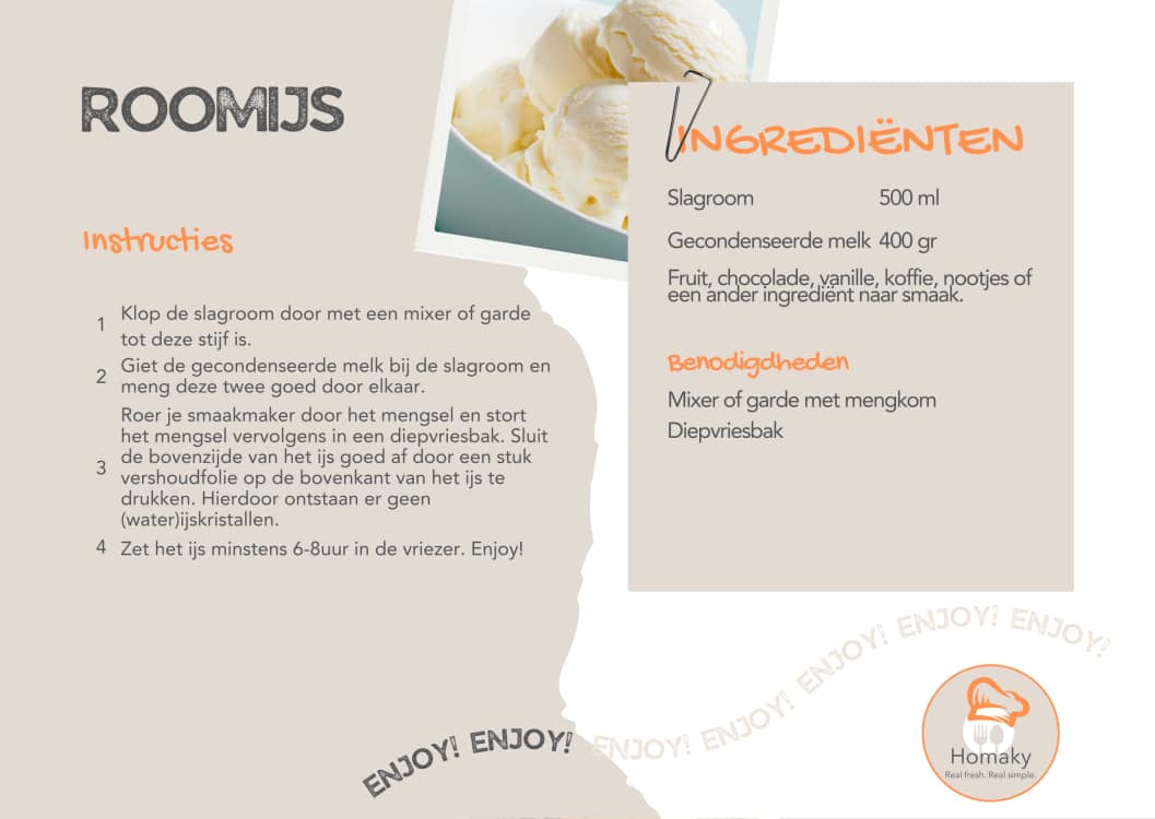 Recept roomijs maken | Homaky