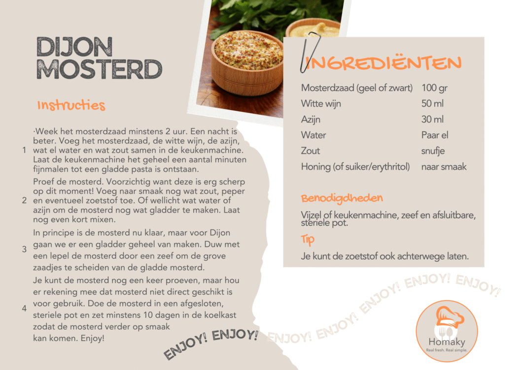 Recept Dijon mosterd, pittige zelfgemaakte mosterd uit eigen keuken | Homaky