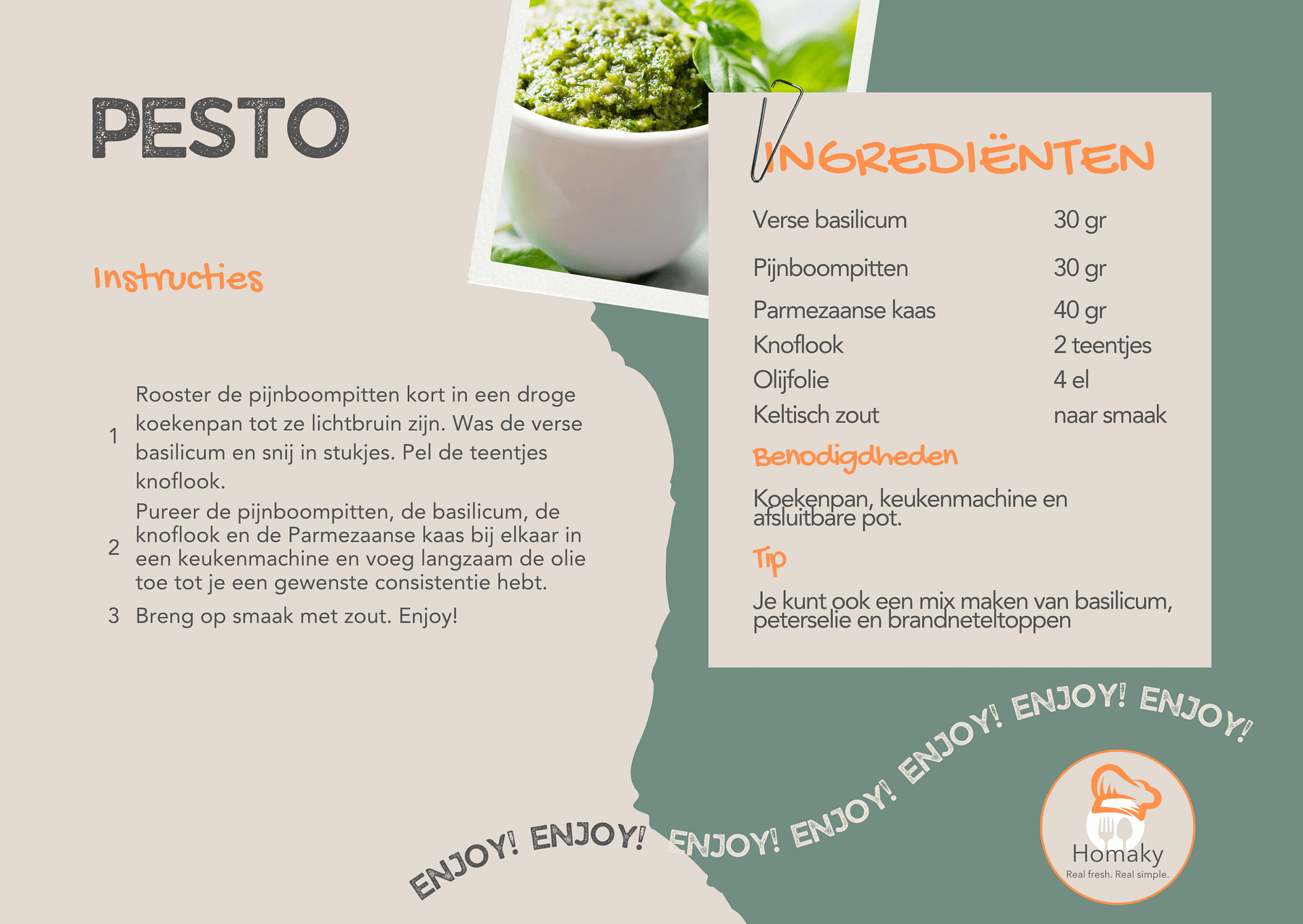 Recept pesto, vers zelfgemaakte pesto uit eigen keuken | Homaky