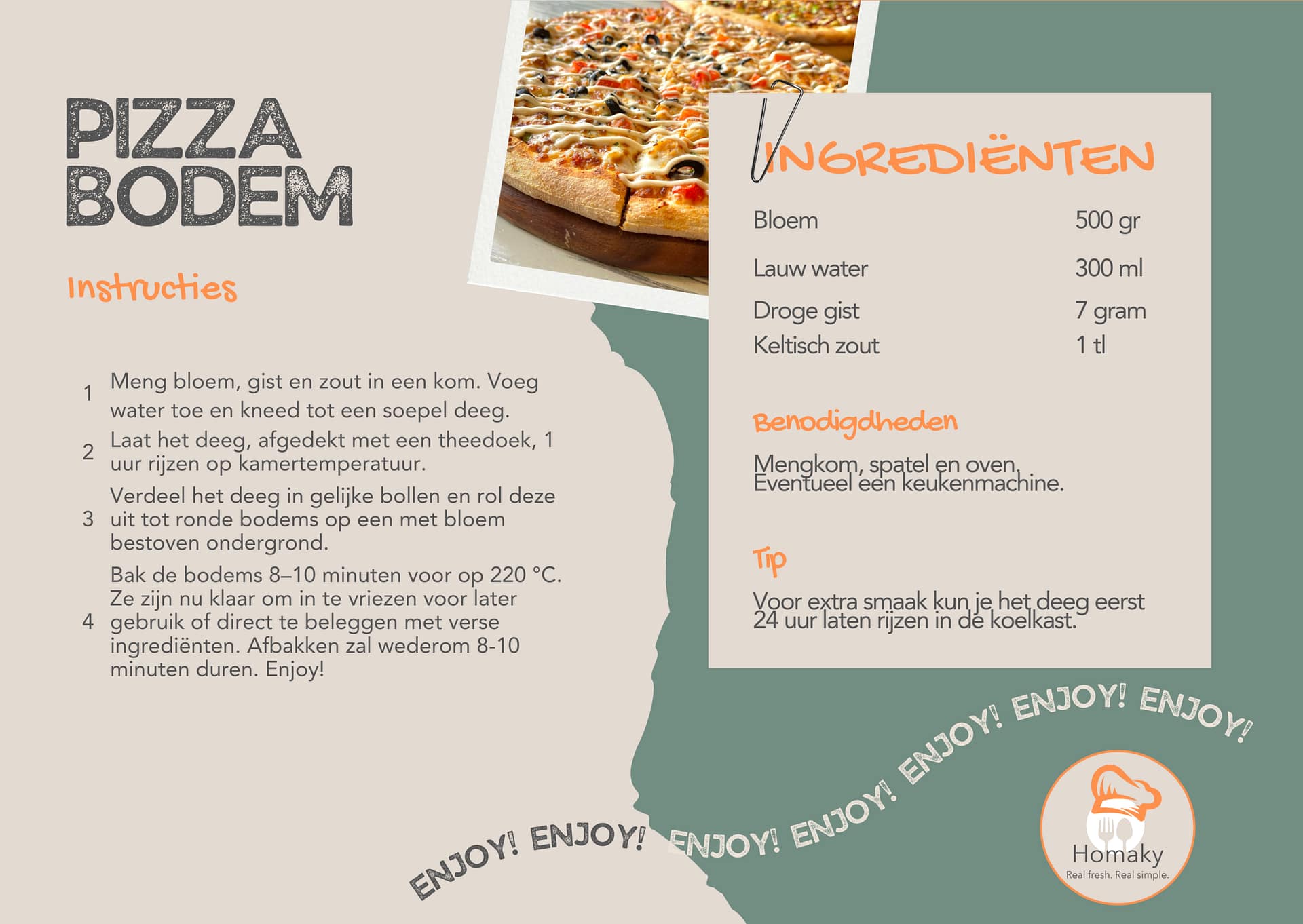 Recept pizzabodems maken | Homaky