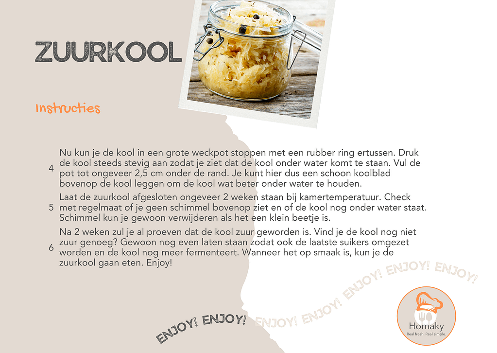 Recept zuurkool, verse zelfgemaakte zuurkool uit eigen keuken – Homaky
