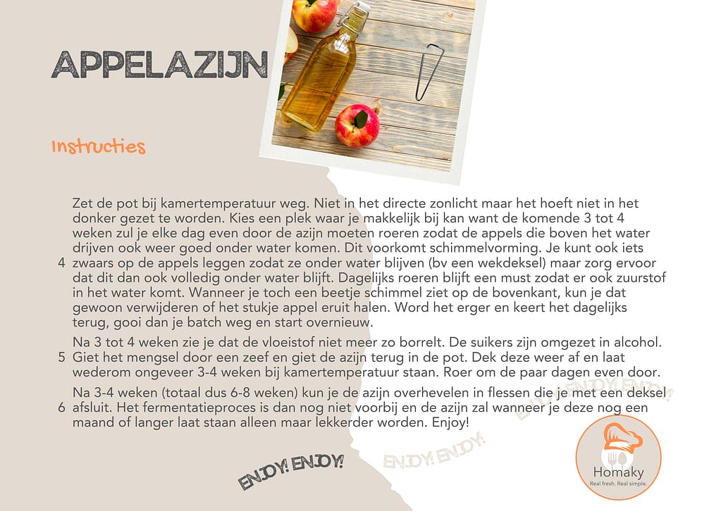 Recept appelazijn, appelresten fermenteren tot azijn – Homaky