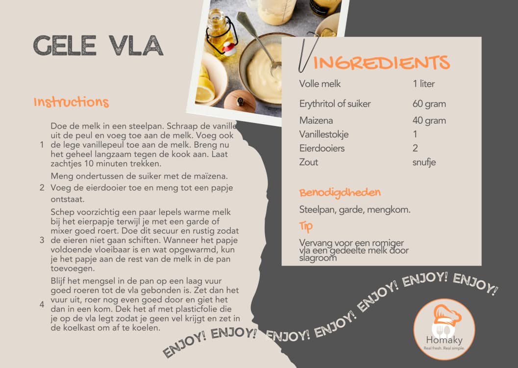 Recept gele vla, gladde custardvla bereiden – Homaky