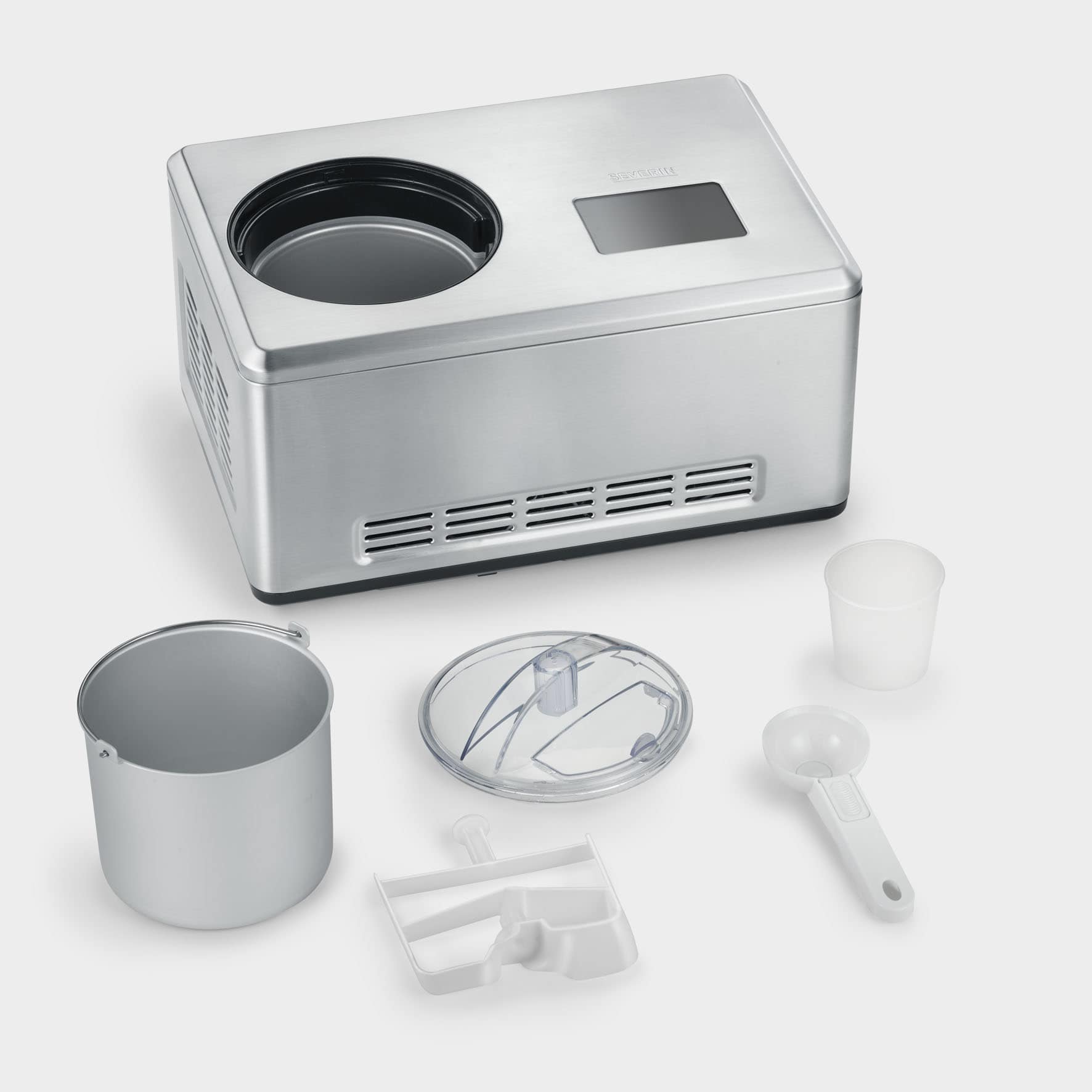 Severin EZ 7405 2-in-1 ijsmachine in wit met yoghurtfunctie - Homaky