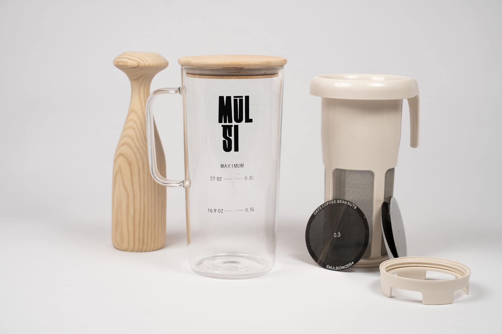 Mulsi Glass, duurzame glazen set. Zelf plantaardige melk maken – Homaky