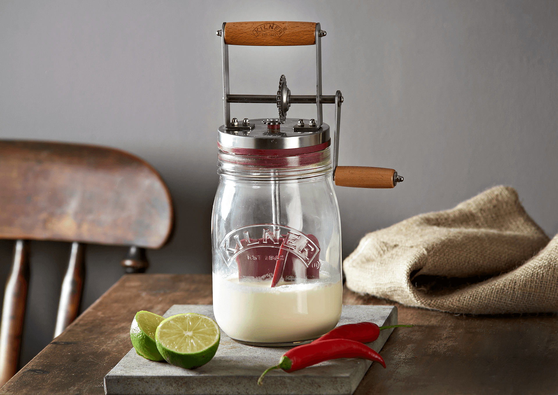 Kilner boterkarner 1L, glazen karner om zelf boter te maken – Homaky