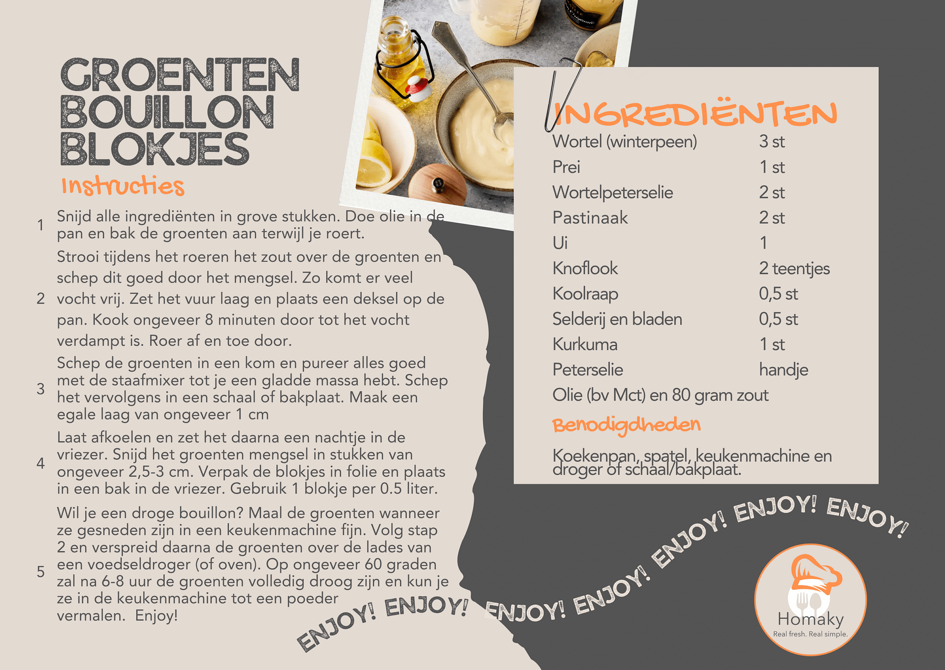 Recept groenten bouillonblokjes, heerlijk zelfgemaakt van verse groenten | Homaky