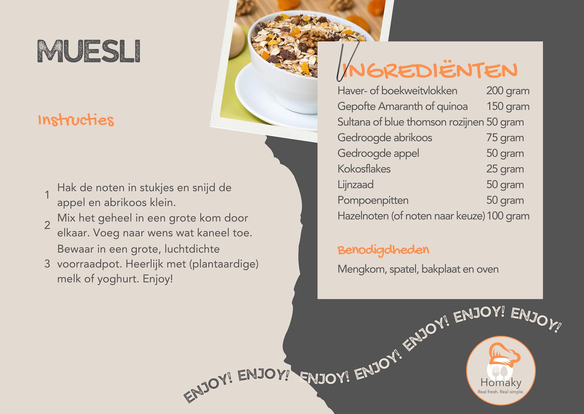 Recept muesli, heerlijk zelfgemaakte muesli uit eigen keuken – Homaky