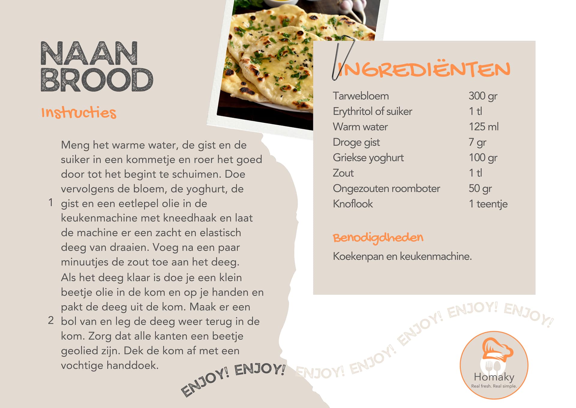 Recept naan brood, vers zelfgemaakt naan brood uit eigen keuken – Homaky