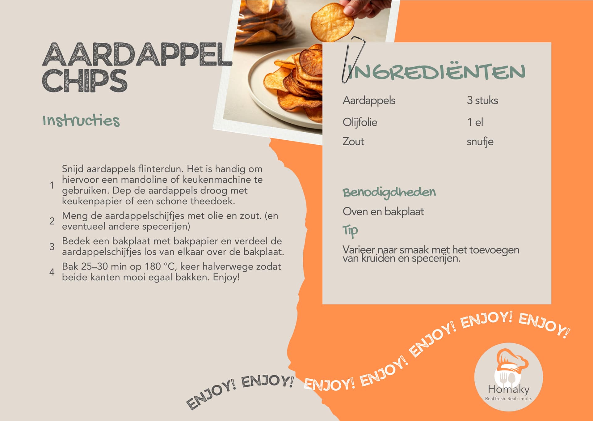 Recept aardappel chips maken | Homaky