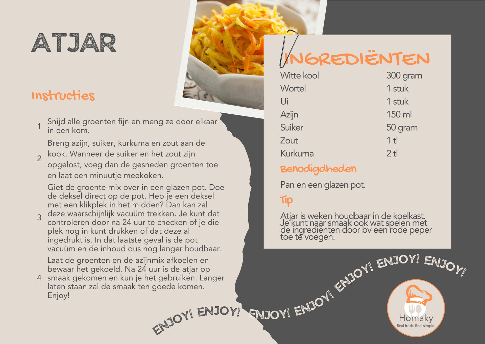 Recept Atjar maken | Homaky