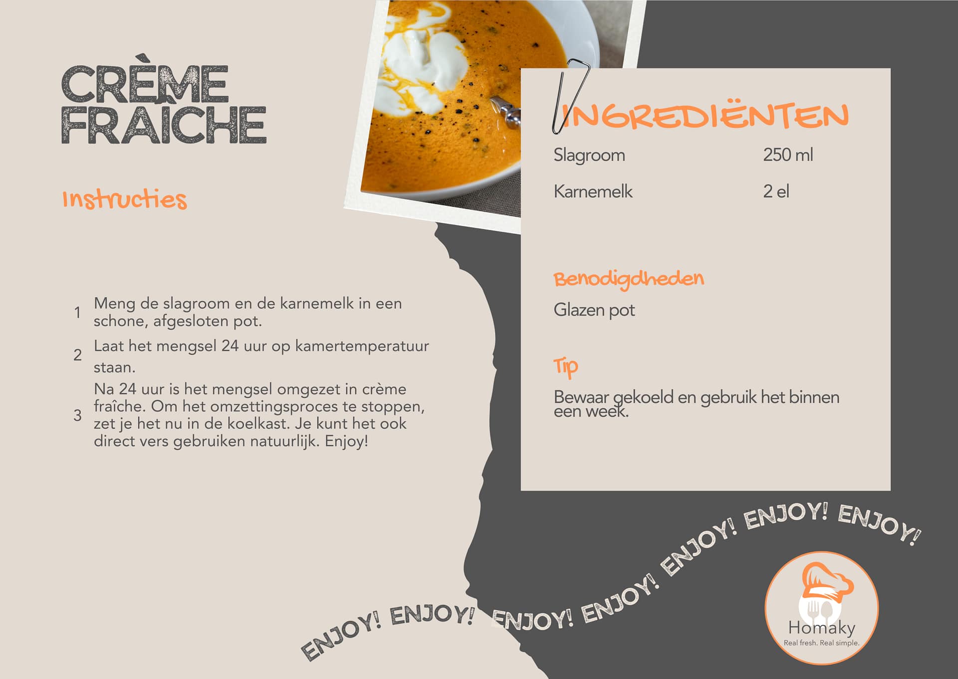 Recept crème fraîche maken | Homaky