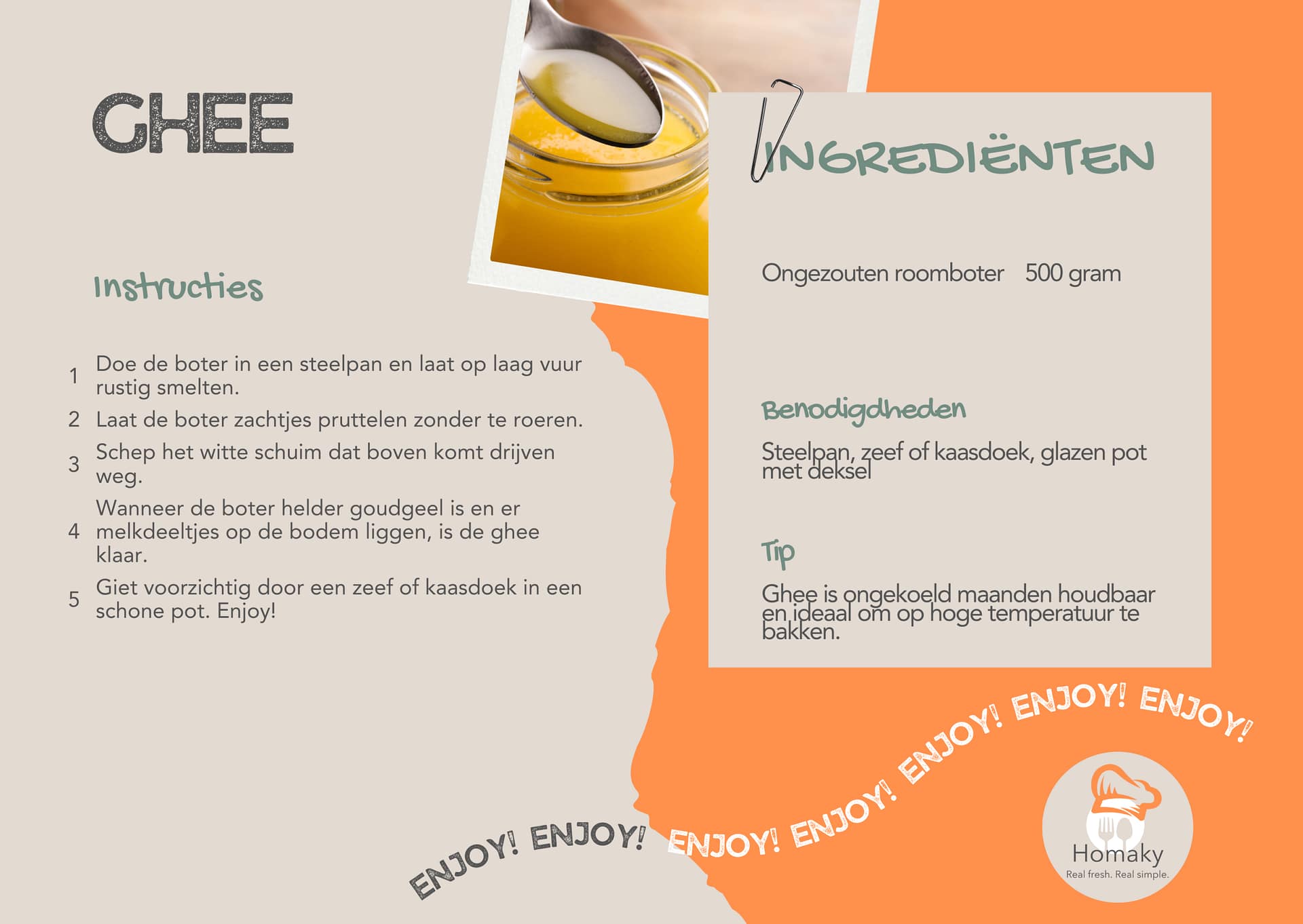Recept ghee maken | Homaky