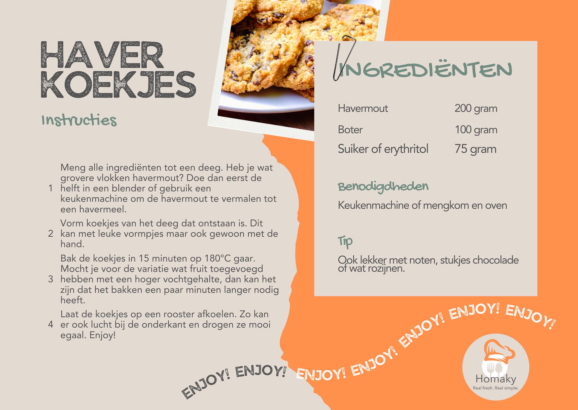 Recept haverkoekjes | Homaky