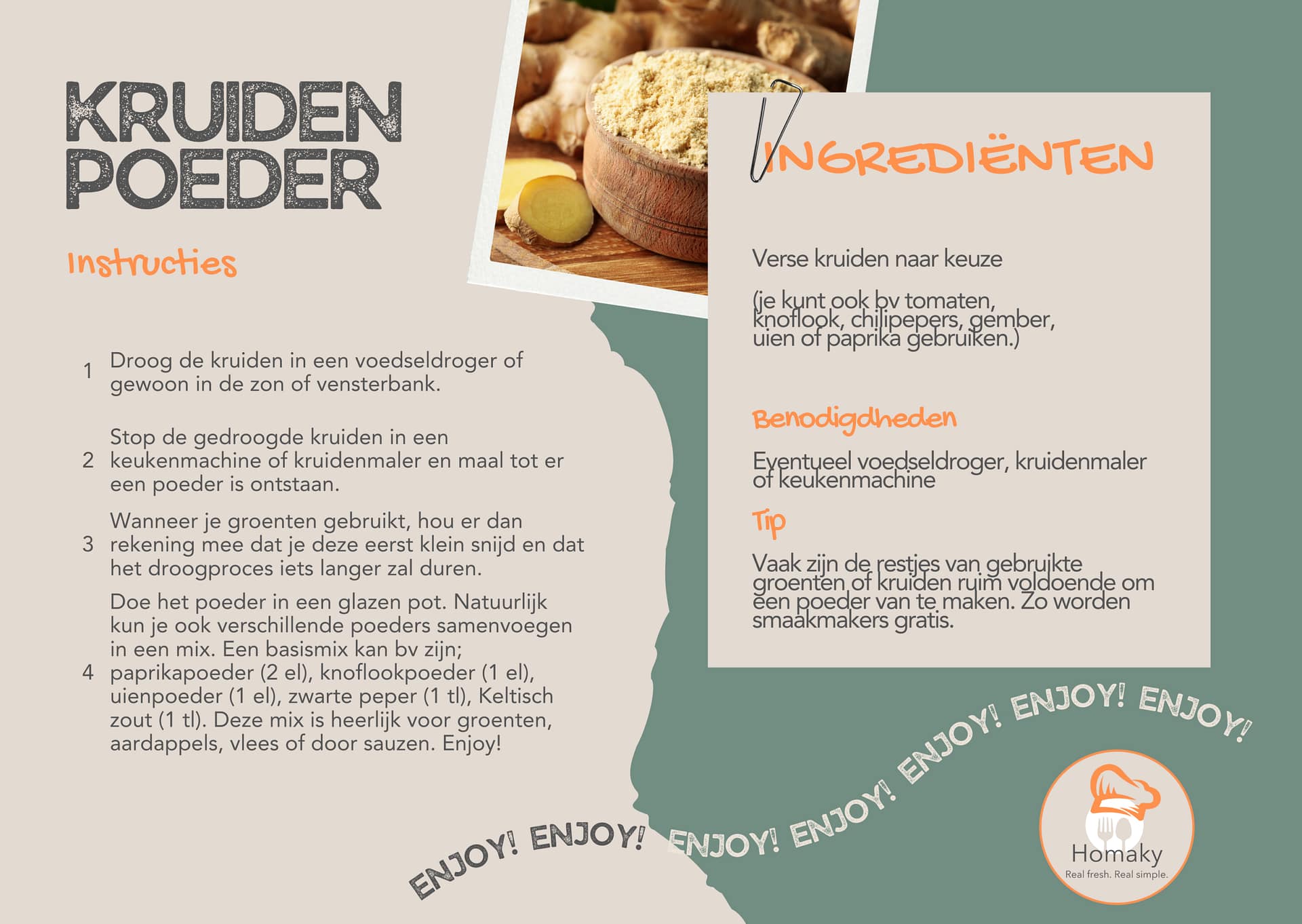 Recept kruidenpoeder maken | Homaky