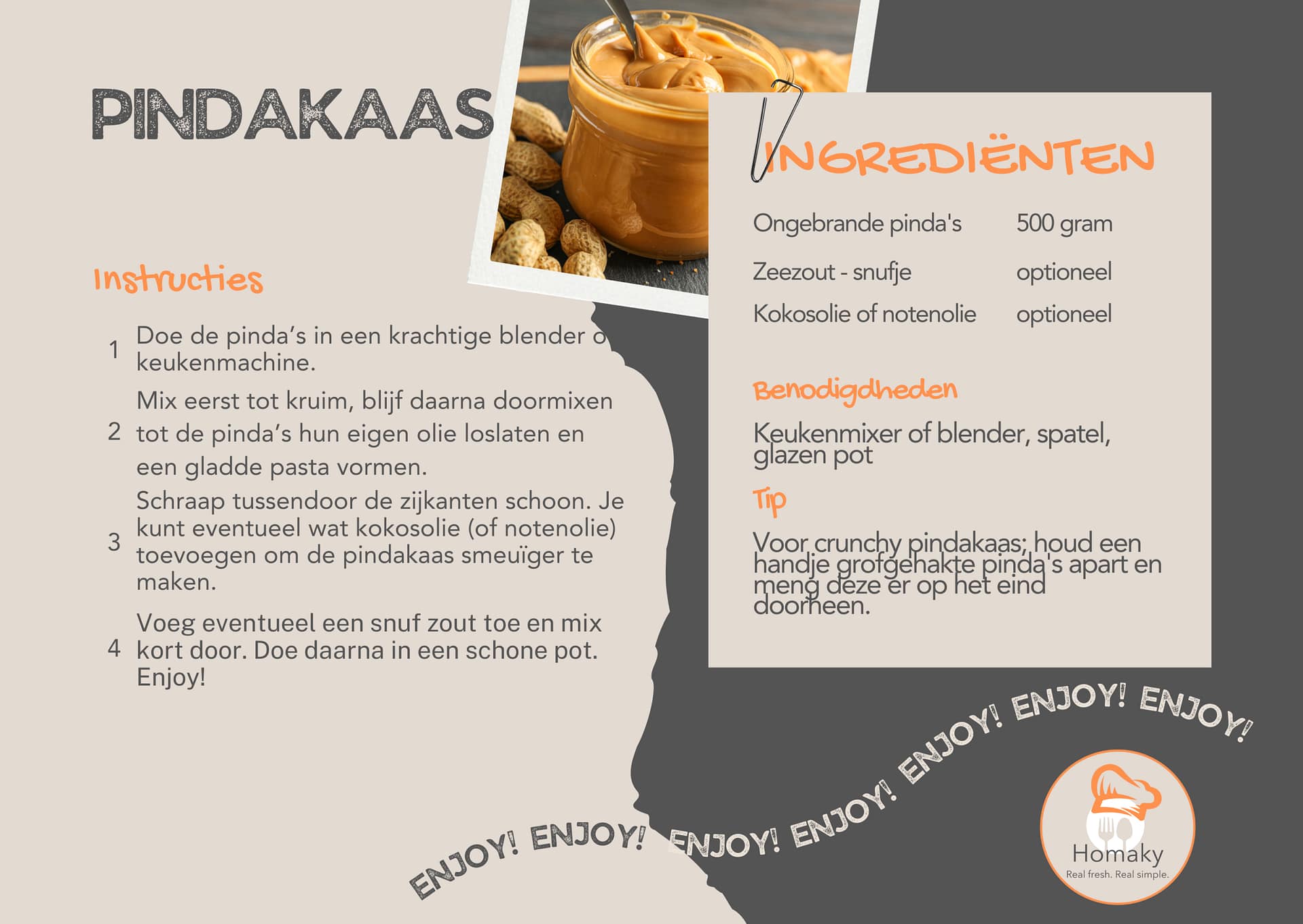 Recept pindakaas maken | Homaky