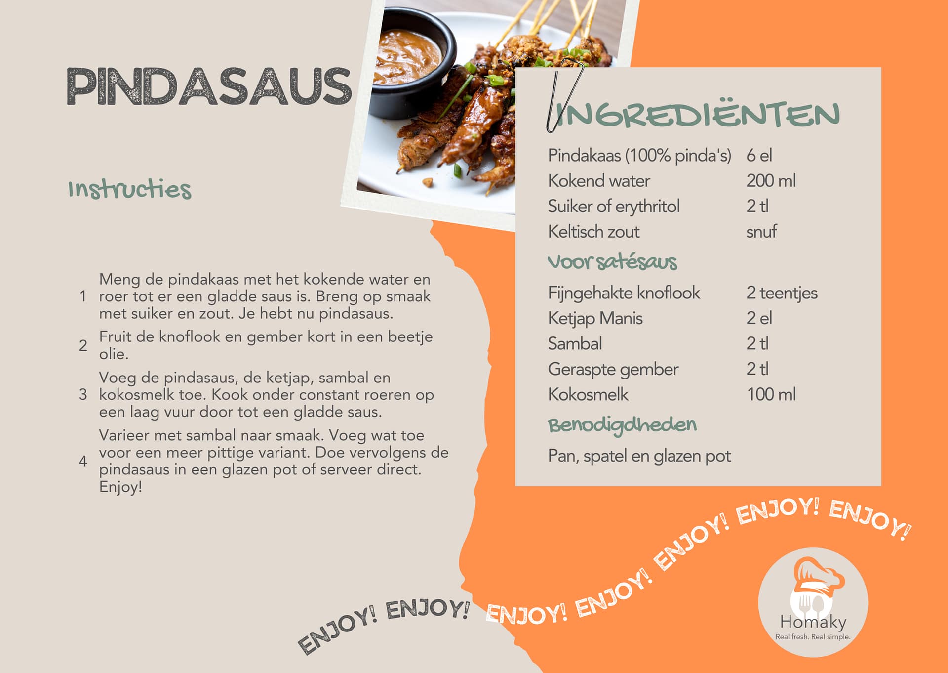 Recept pindasaus maken | Homaky