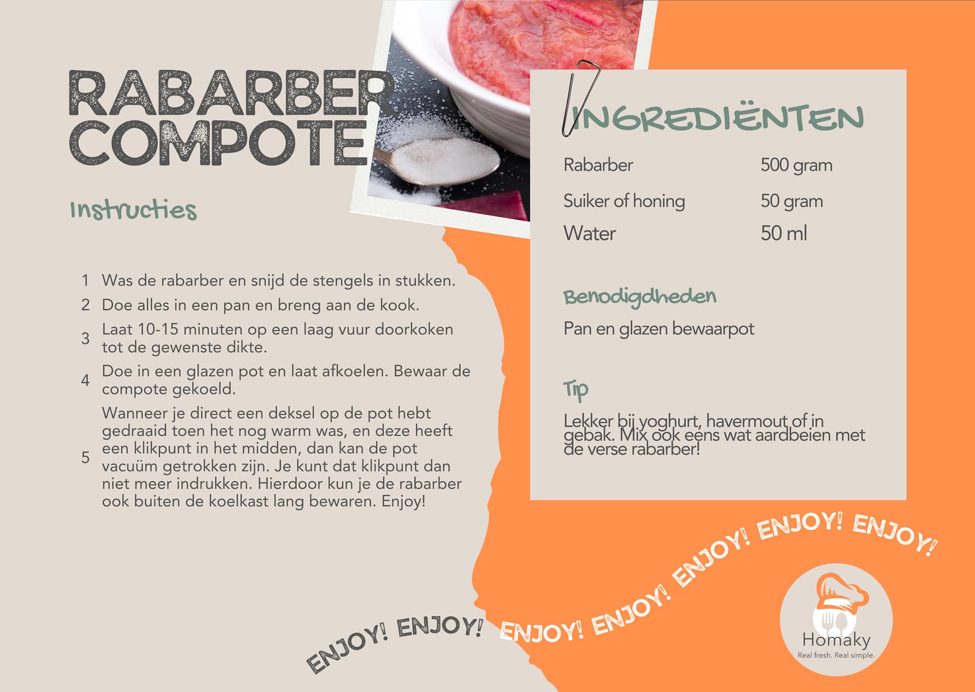 Recept rabarber compote maken | Homaky