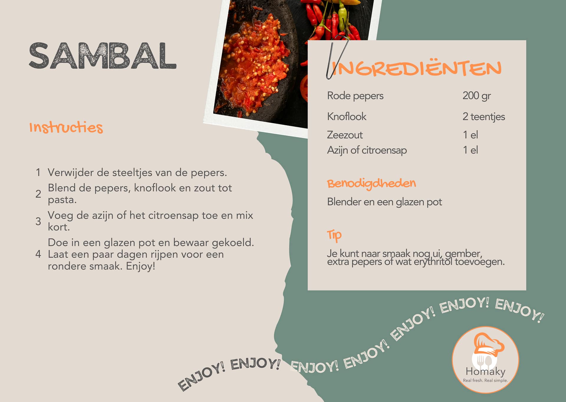 Recept sambal maken | Homaky