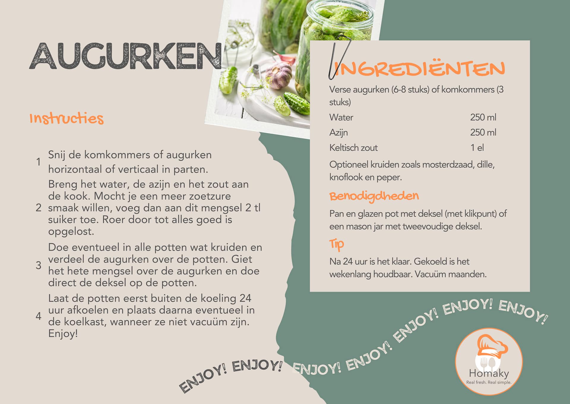 Recept augurken maken | Homaky