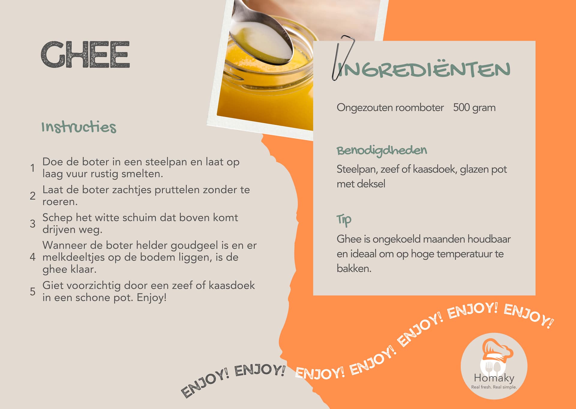 Recept ghee maken | Homaky