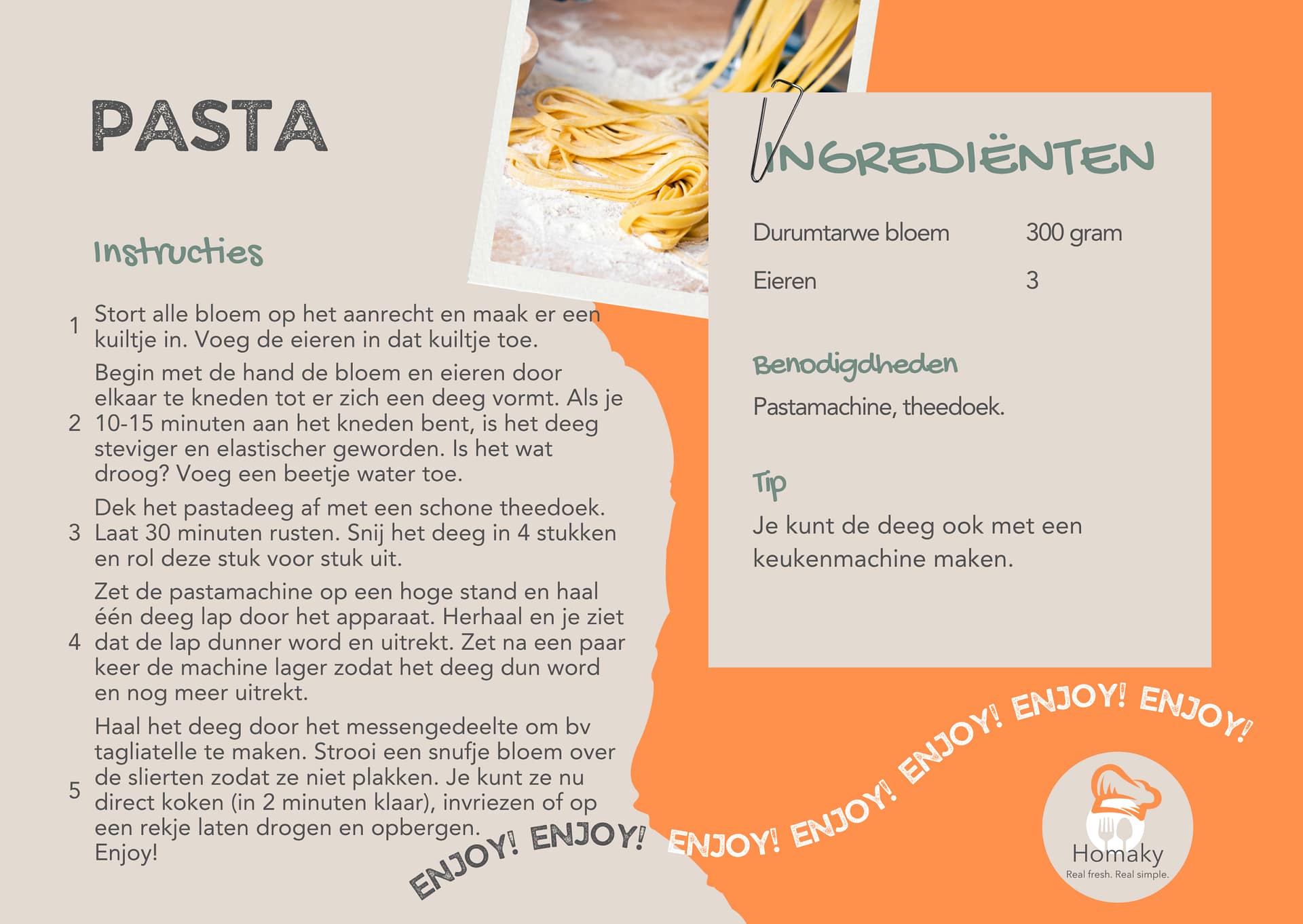 Recept pasta maken | Homaky