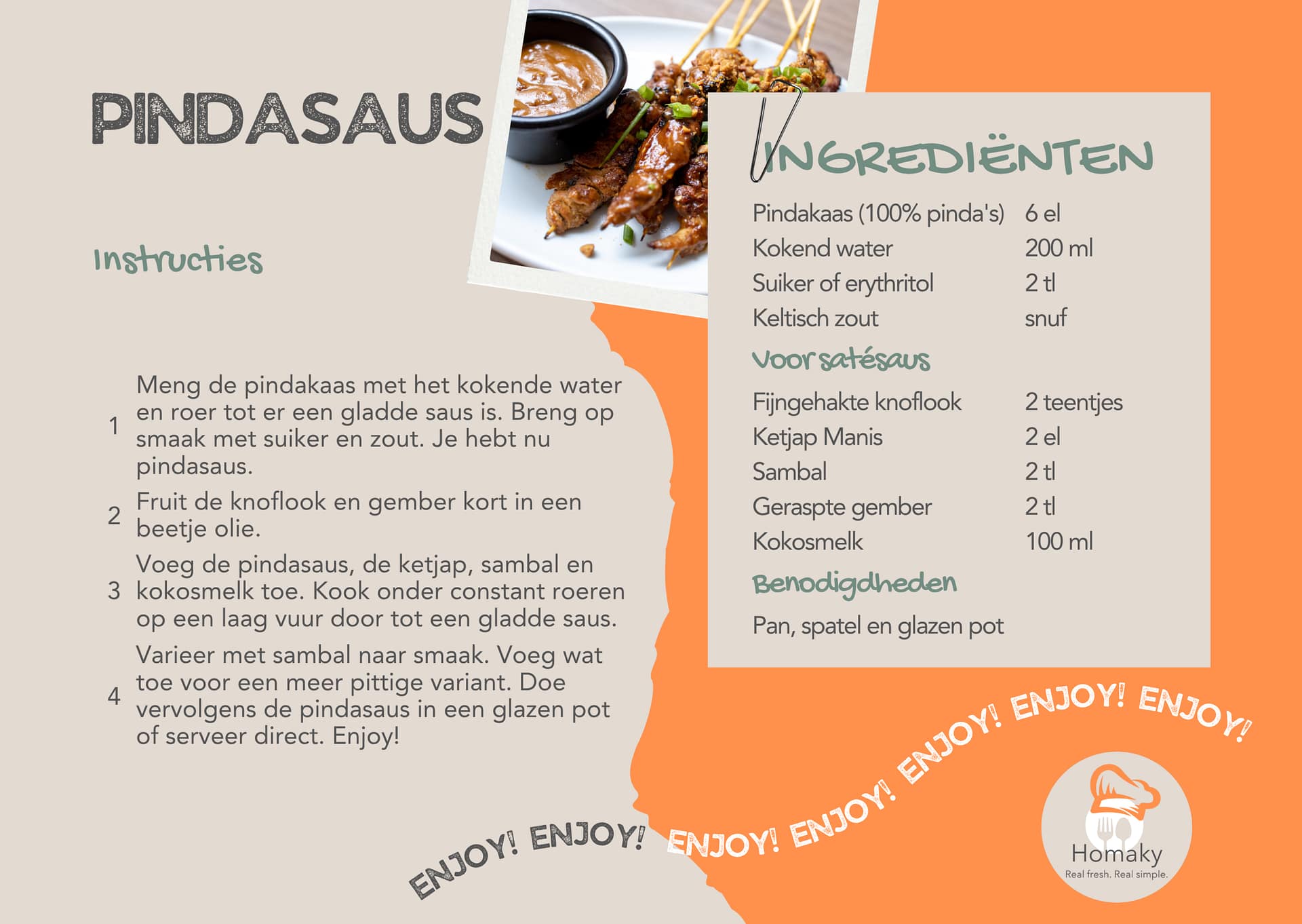 Recept pindasaus maken | Homaky