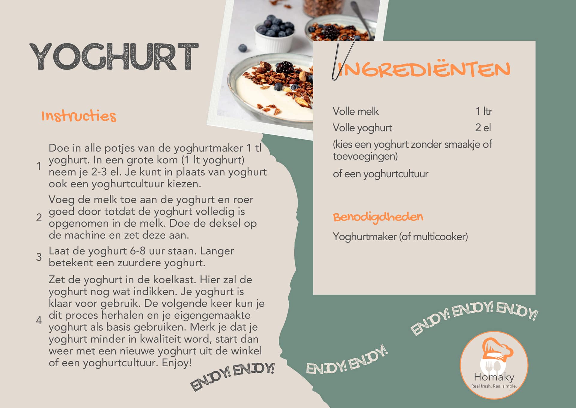 Recept yoghurt, melk fermenteren met starter – Homaky