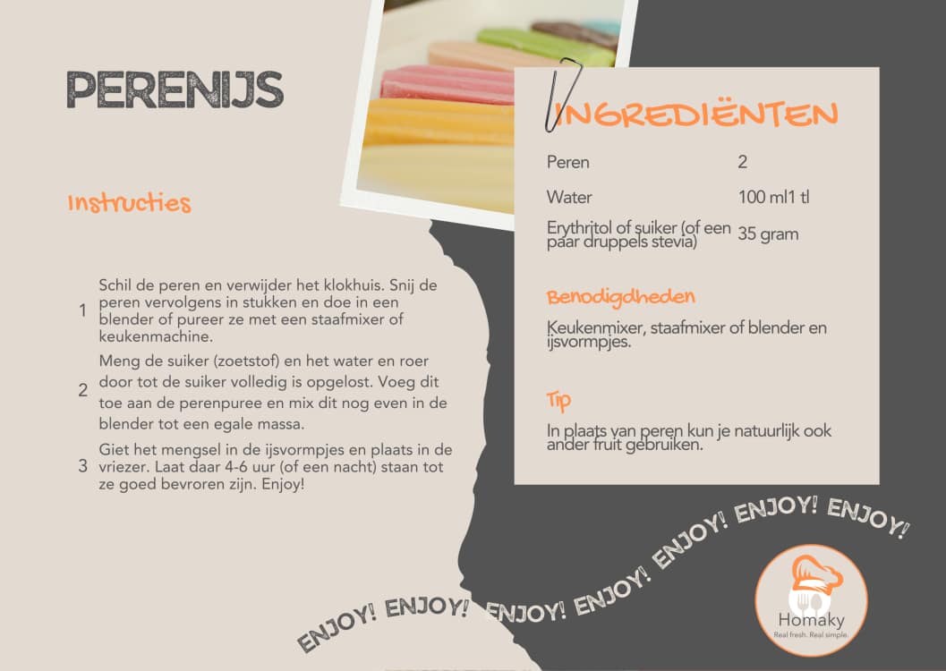 Recept perenijs maken | Homaky