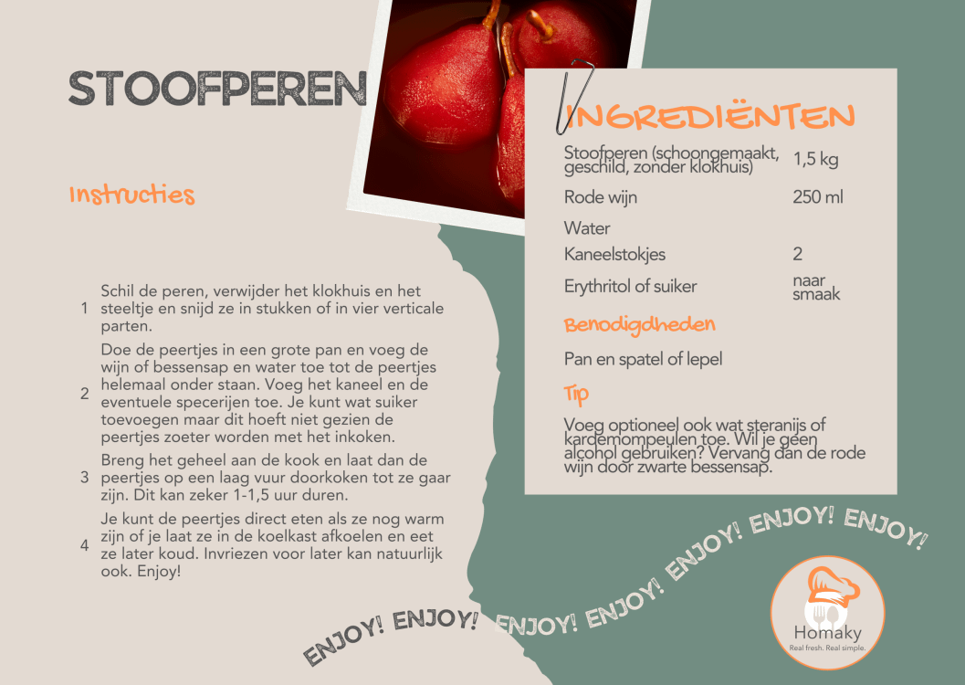 Recept stoofperen, peren koken met suiker en specerijen | Homaky