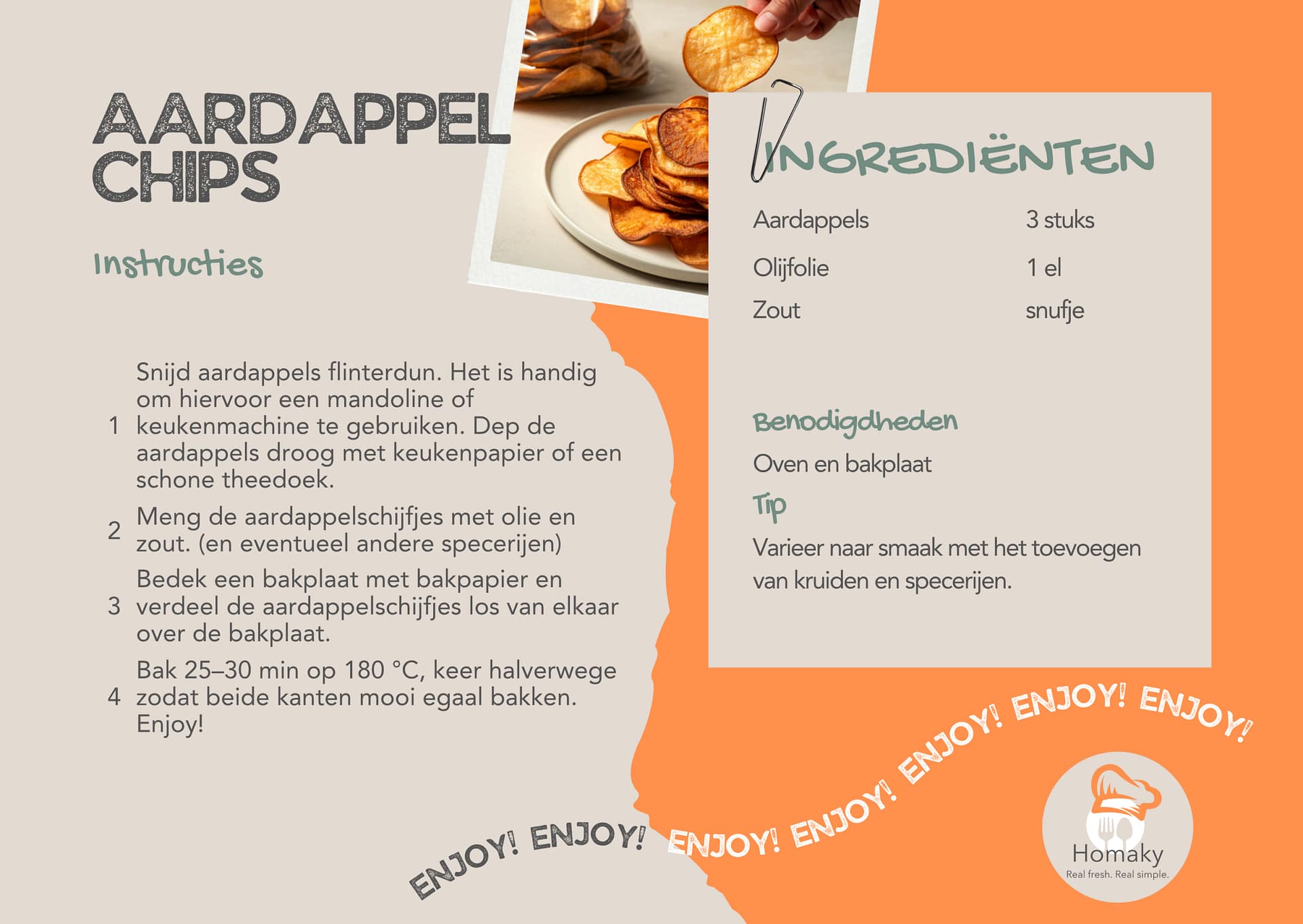 Recept aardappel chips maken | Homaky