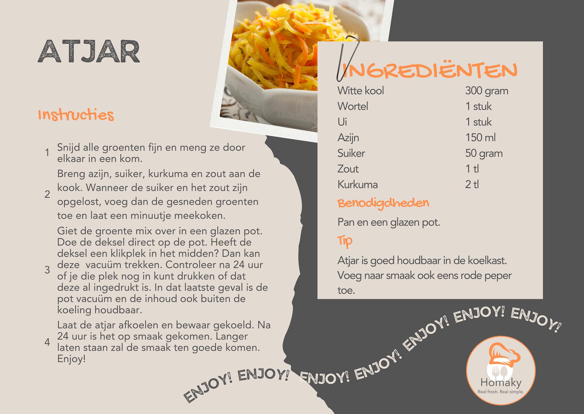 Recept Atjar maken | Homaky