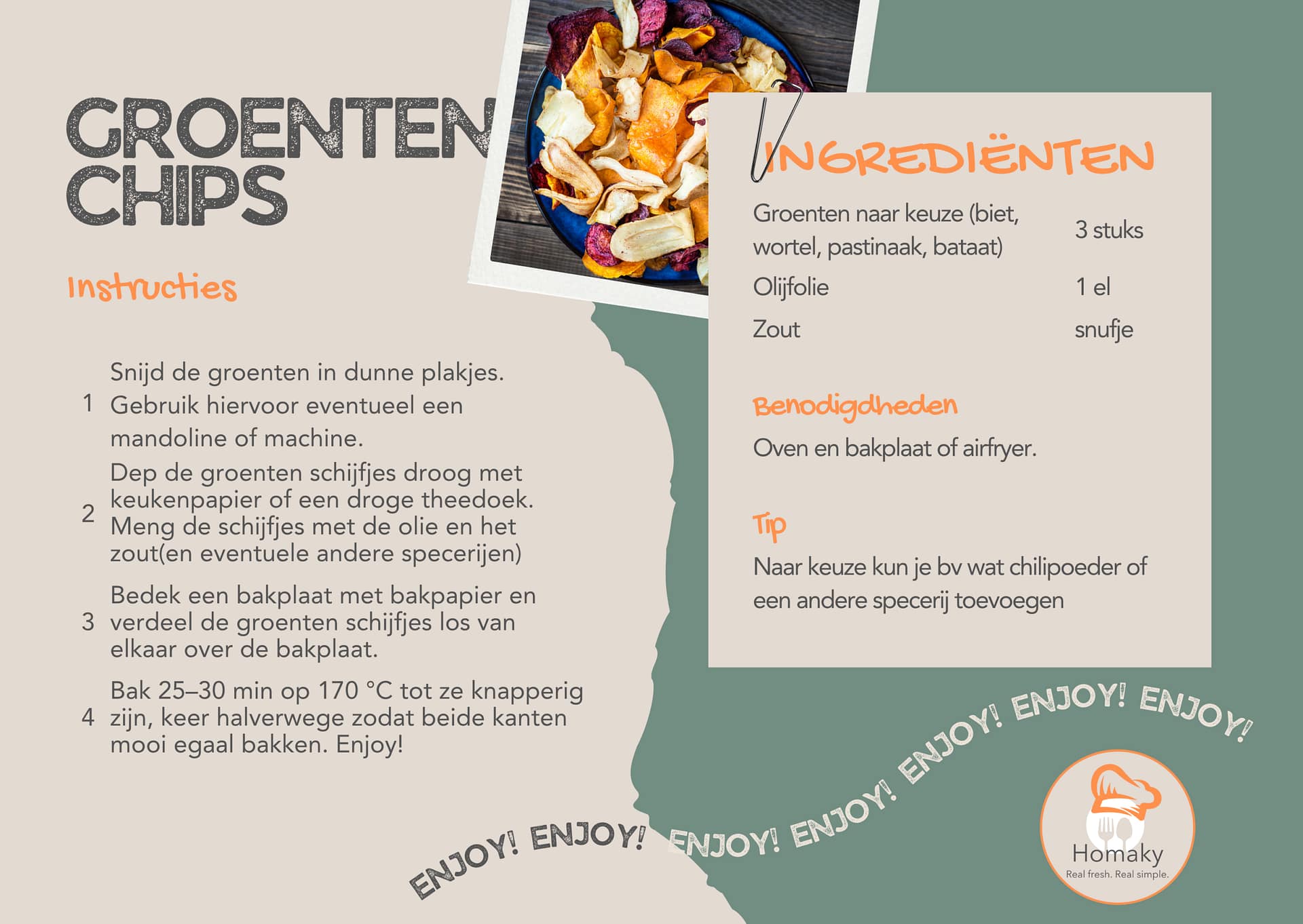 Recept groenten chips maken | Homaky