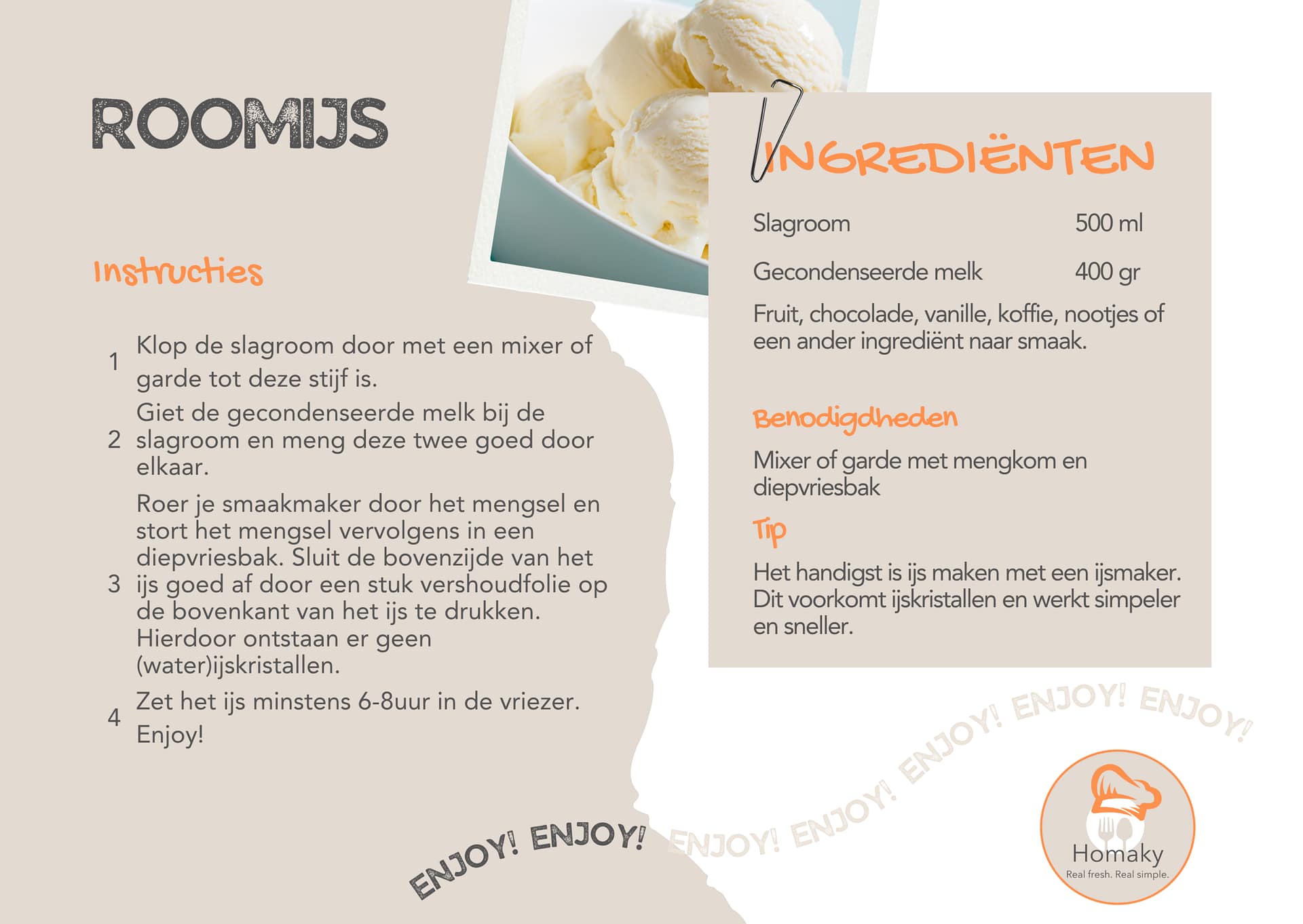 Recept roomijs, basis roomijs met duidelijke verhoudingen – Homaky